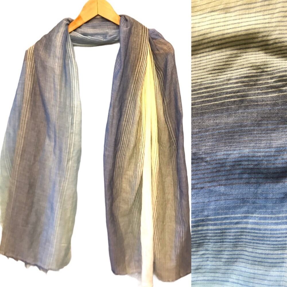 Blue Striped Beachy Scarf